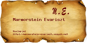 Marmorstein Evariszt névjegykártya